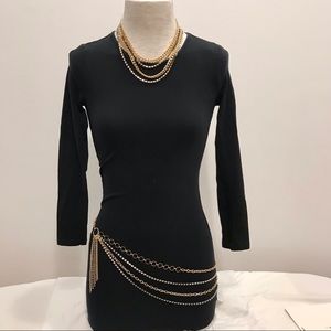 Express gold tone mesh knotted belt. OS. NWT